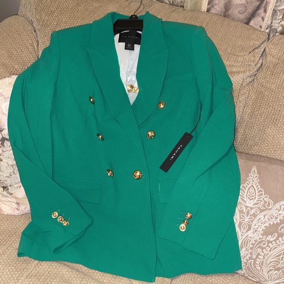💚NWT Tahari Emerald Green Blazer w/Gold Buttons - Picture 7 of 8